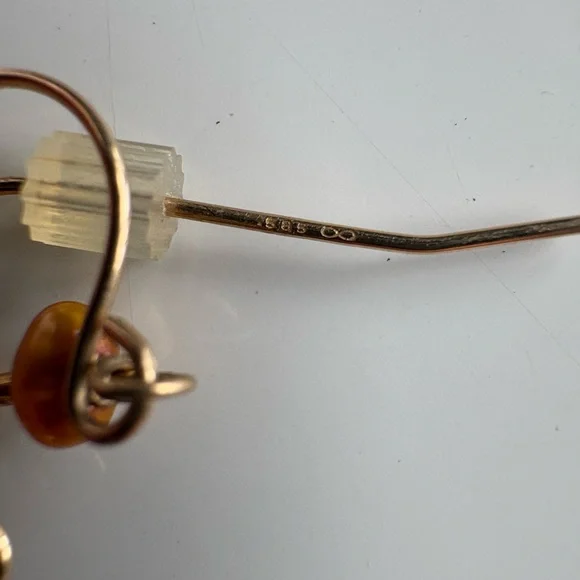 14kt solid gold coin pearl earrings - Picture 3 of 3